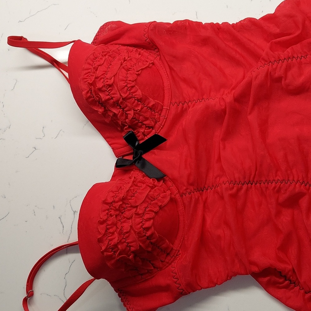 Victoria’s Secret Red Sexy Garter Bow Lingerie